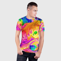 Мужская футболка 3D Slim Tie dye яркие краски - фото 2