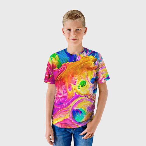 Детская футболка 3D Tie dye яркие краски, цвет 3D печать - фото 3