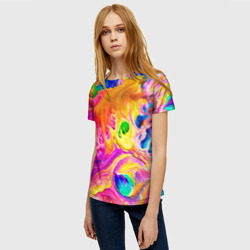 Женская футболка 3D Tie dye яркие краски - фото 2