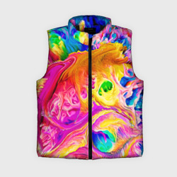 Женский жилет утепленный 3D Tie dye яркие краски