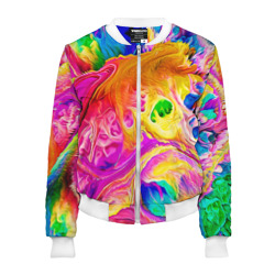 Женский бомбер 3D Tie dye яркие краски