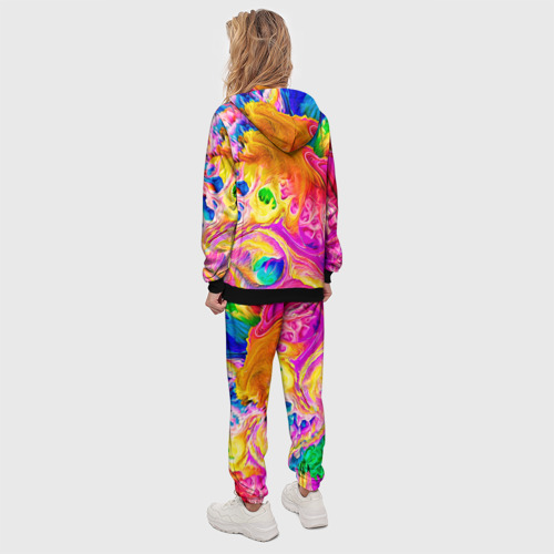 Женский костюм с толстовкой 3D Tie dye яркие краски, цвет черный - фото 4