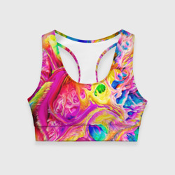 Женский спортивный топ 3D Tie dye яркие краски