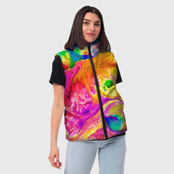 Женский жилет утепленный 3D Tie dye яркие краски - фото 2