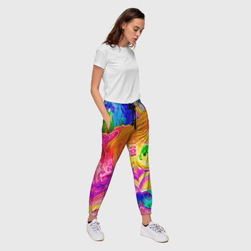 Женские брюки 3D Tie dye яркие краски, цвет 3D печать - фото 5