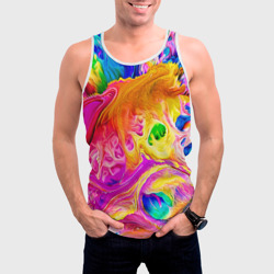 Мужская майка 3D Tie dye яркие краски - фото 2