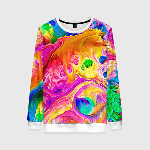 Женский свитшот 3D Tie dye яркие краски, цвет 3D печать