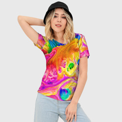 Женская футболка 3D Slim Tie dye яркие краски - фото 2