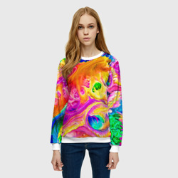 Женский свитшот 3D Tie dye яркие краски - фото 2