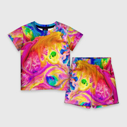 Детский костюм с шортами 3D Tie dye яркие краски