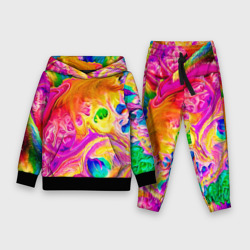 Детский костюм с толстовкой 3D Tie dye яркие краски