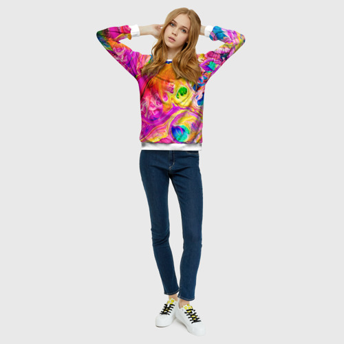 Женский свитшот 3D Tie dye яркие краски - фото 5