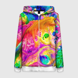 Женская толстовка 3D на молнии Tie dye яркие краски