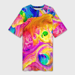 Платье-футболка 3D Tie dye яркие краски