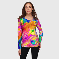 Женский лонгслив 3D Tie dye яркие краски - фото 2