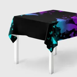 Скатерть 3D Бабочки в неоне