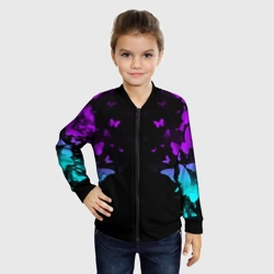 Детский бомбер 3D Бабочки в неоне - фото 2