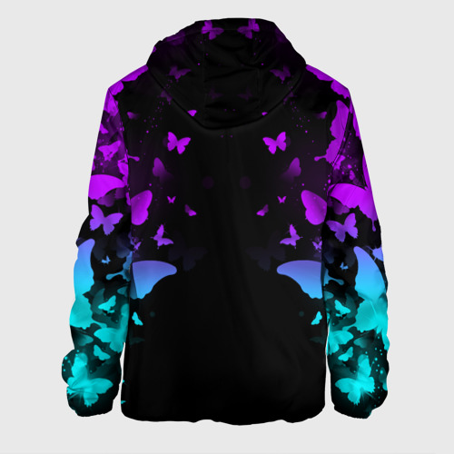 Мужская куртка 3D Бабочки в неоне, цвет 3D печать - фото 2