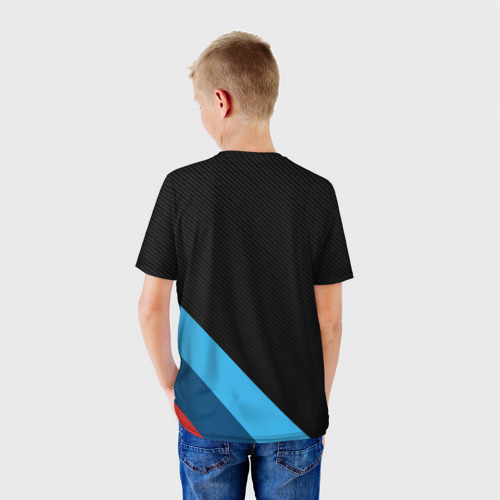 Детская футболка 3D с принтом BMW MASK, вид сзади #2