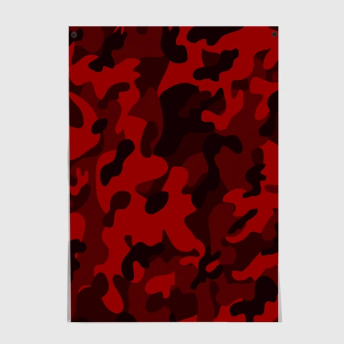 Постер Red military красный камуфляж