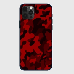 Чехол для iPhone 12 Pro Red military красный камуфляж