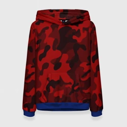 Женская толстовка 3D Red military красный камуфляж