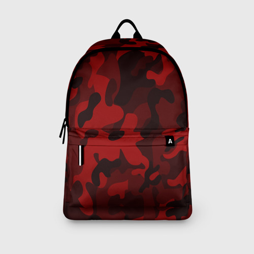 Рюкзак 3D с принтом RED MILITARY | КРАСНЫЙ КАМУФЛЯЖ, вид сбоку #3