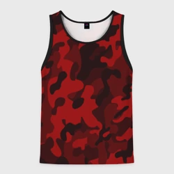 Мужская майка 3D Red military красный камуфляж