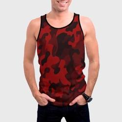 Мужская майка 3D Red military красный камуфляж - фото 2