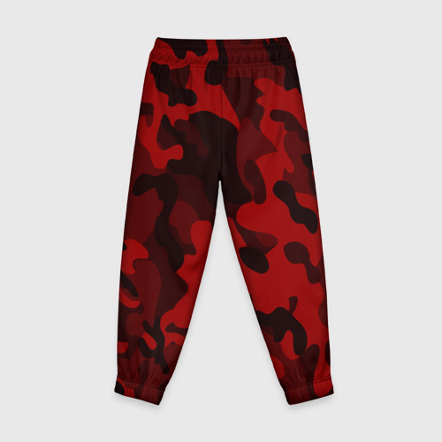 Детские брюки 3D Red military красный камуфляж, цвет 3D печать - фото 2