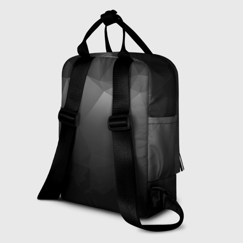 Женский рюкзак 3D с принтом GRAY GEOMETRY | СЕРАЯ ГЕОМЕТРИЯ, вид сзади #1
