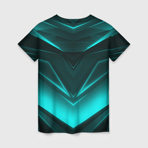 Женская футболка 3D Neon geometry stripes неоновые геометрические полосы, цвет 3D печать - фото 2