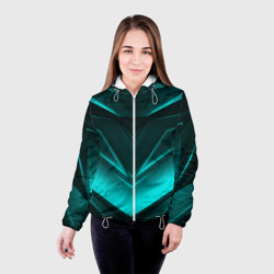 Женская куртка 3D Neon geometry stripes неоновые геометрические полосы - фото 2