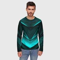 Мужской лонгслив 3D Neon geometry stripes неоновые геометрические полосы - фото 2