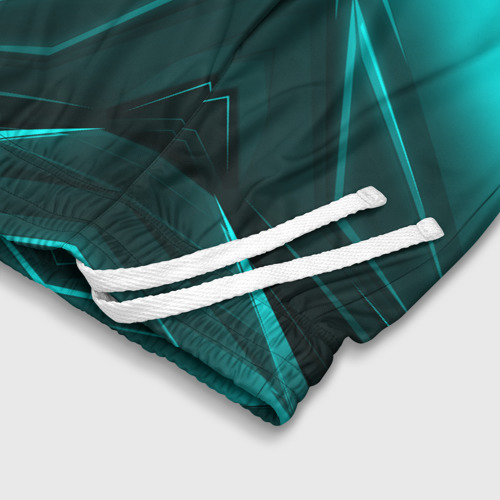 Детские спортивные шорты 3D Neon geometry stripes неоновые геометрические полосы, цвет 3D печать - фото 6