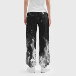 Женские джоггеры оверсайз 3D Белый огонь white fire - фото 4