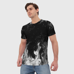 Мужская футболка 3D Белый огонь white fire - фото 2