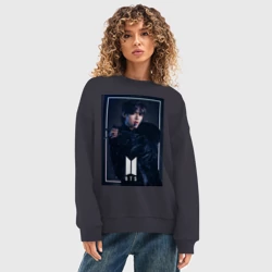 Женский свитшот oversize без начеса хлопок BTS Black Swan - фото 2