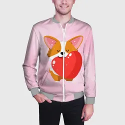 Мужской бомбер 3D Милый корги - фото 2