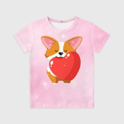 Детская футболка 3D Милый корги