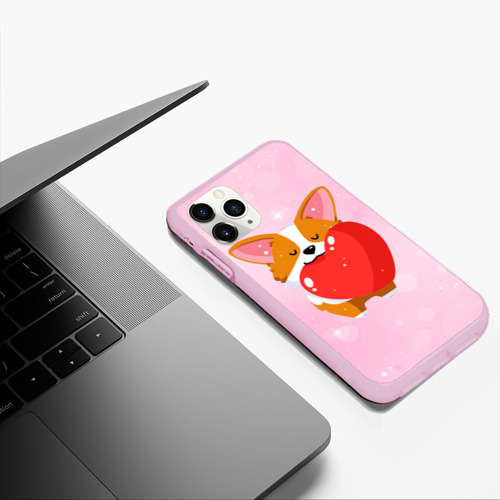 Чехол для iPhone 11 Pro Max матовый Милый корги, цвет розовый - фото 5