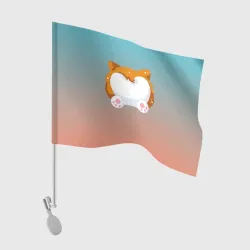 Флаг для автомобиля Милый корги