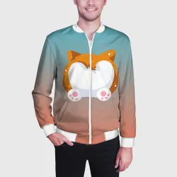 Мужской бомбер 3D Милый корги - фото 2