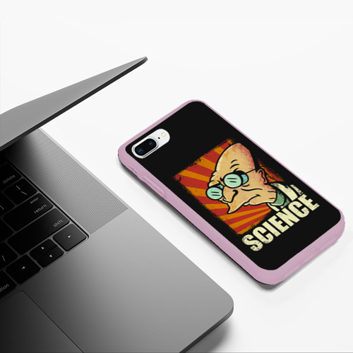 Чехол для iPhone 7Plus/8 Plus матовый Futurama. Science, цвет розовый - фото 5
