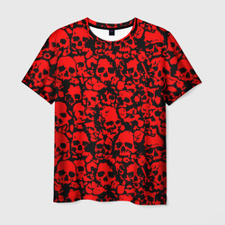 Мужская футболка 3D Красные черепа red skull