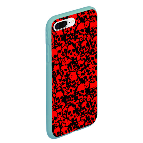 Чехол для iPhone 7Plus/8 Plus матовый с принтом КРАСНЫЕ ЧЕРЕПА | RED SKULL, вид сбоку #3