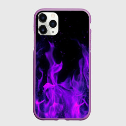 Чехол для iPhone 11 Pro матовый Фиолетовый огонь purple fire