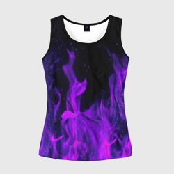 Женская майка 3D Фиолетовый огонь purple fire