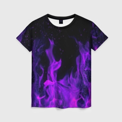 Женская футболка 3D Фиолетовый огонь purple fire