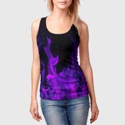 Женская майка 3D Фиолетовый огонь purple fire - фото 2